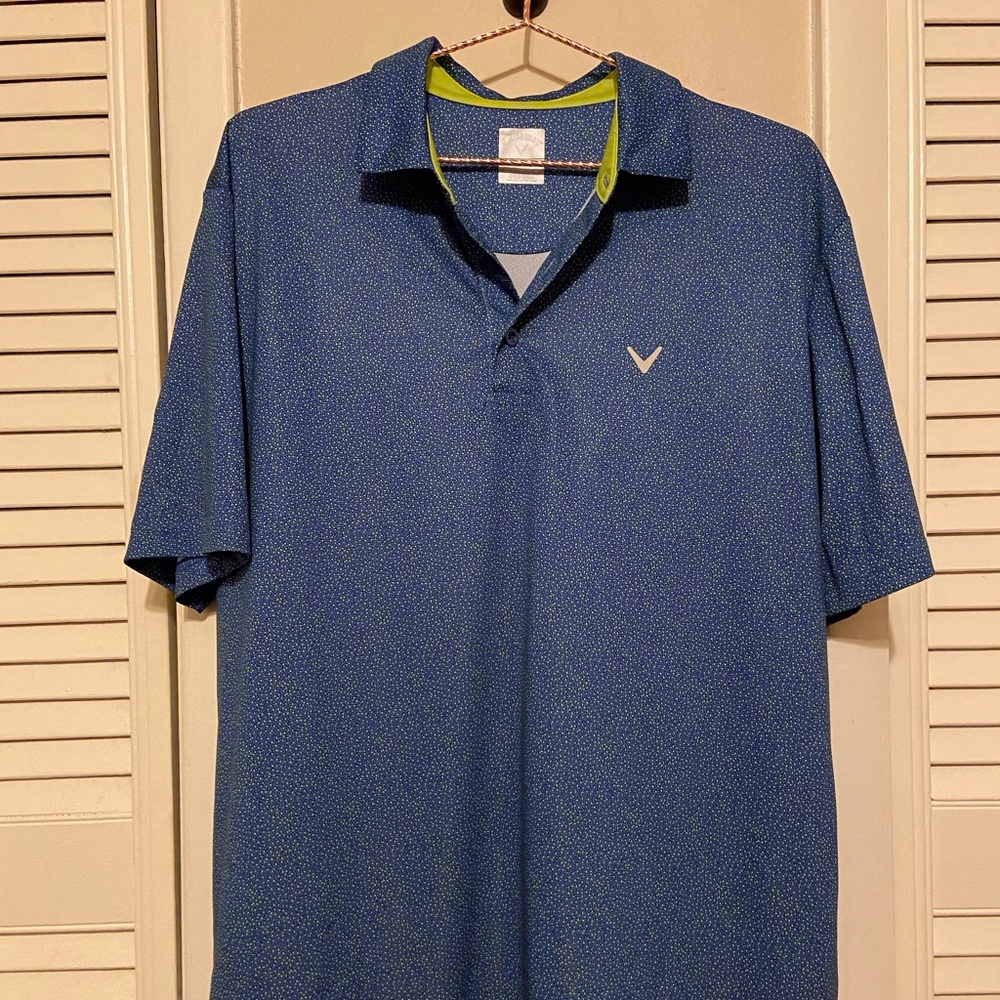 Callaway Opti-Dri Blue and Green Golf Polo